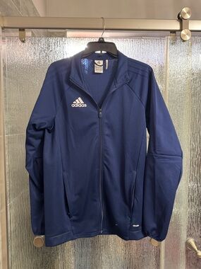 adidas Navy Blue Full Zip Athletic Jacket